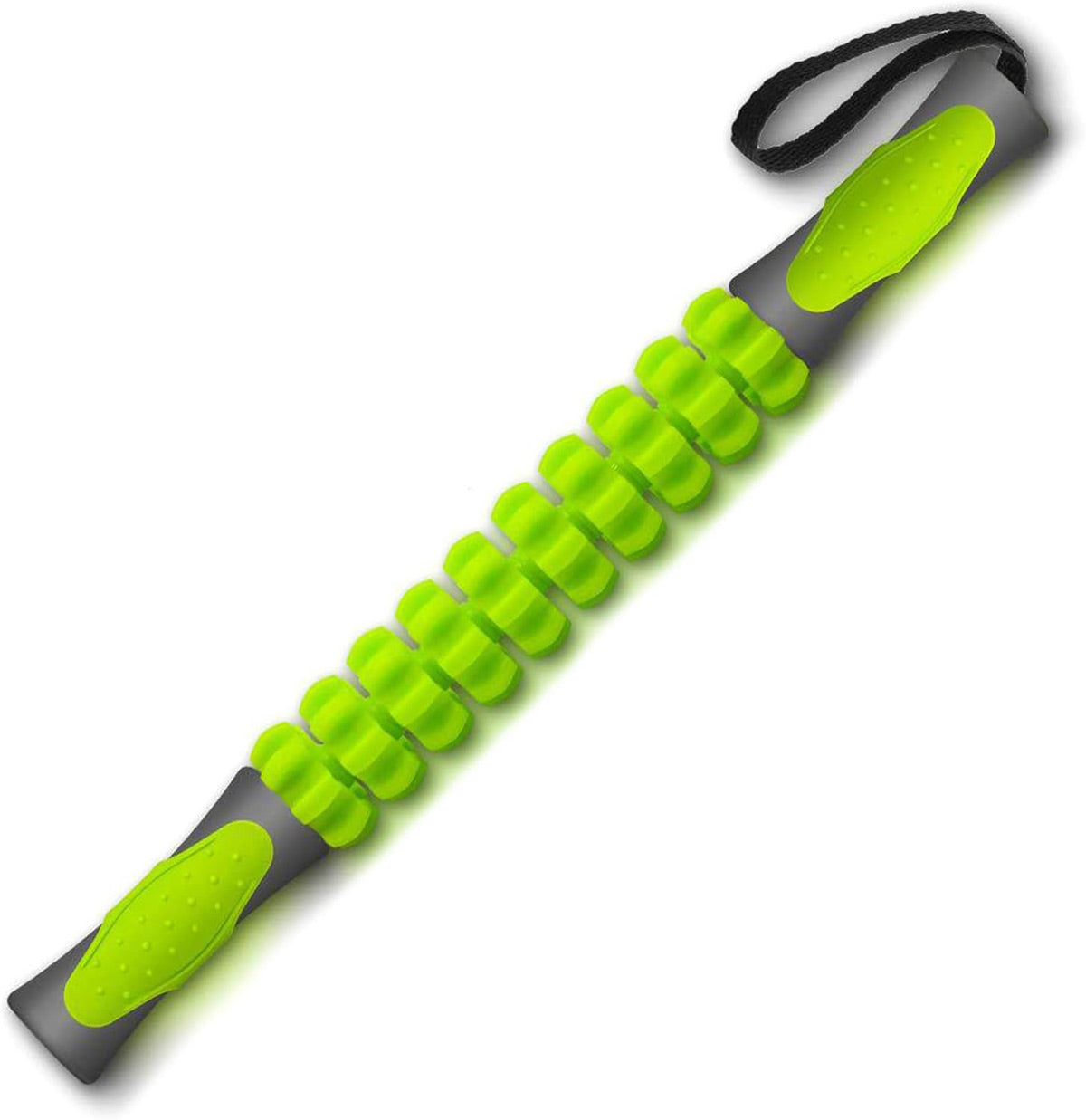 Premium Muscle Roller Stick with Gear-Shaped Roller & Anti-Slip Handles - Yellow