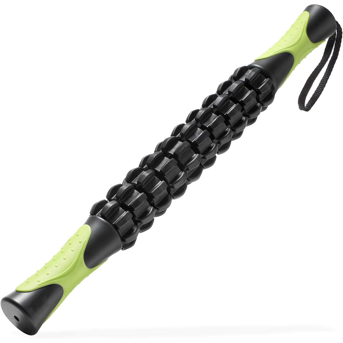 Premium Muscle Roller Stick with Gear-Shaped Roller & Anti-Slip Handles - Yellow