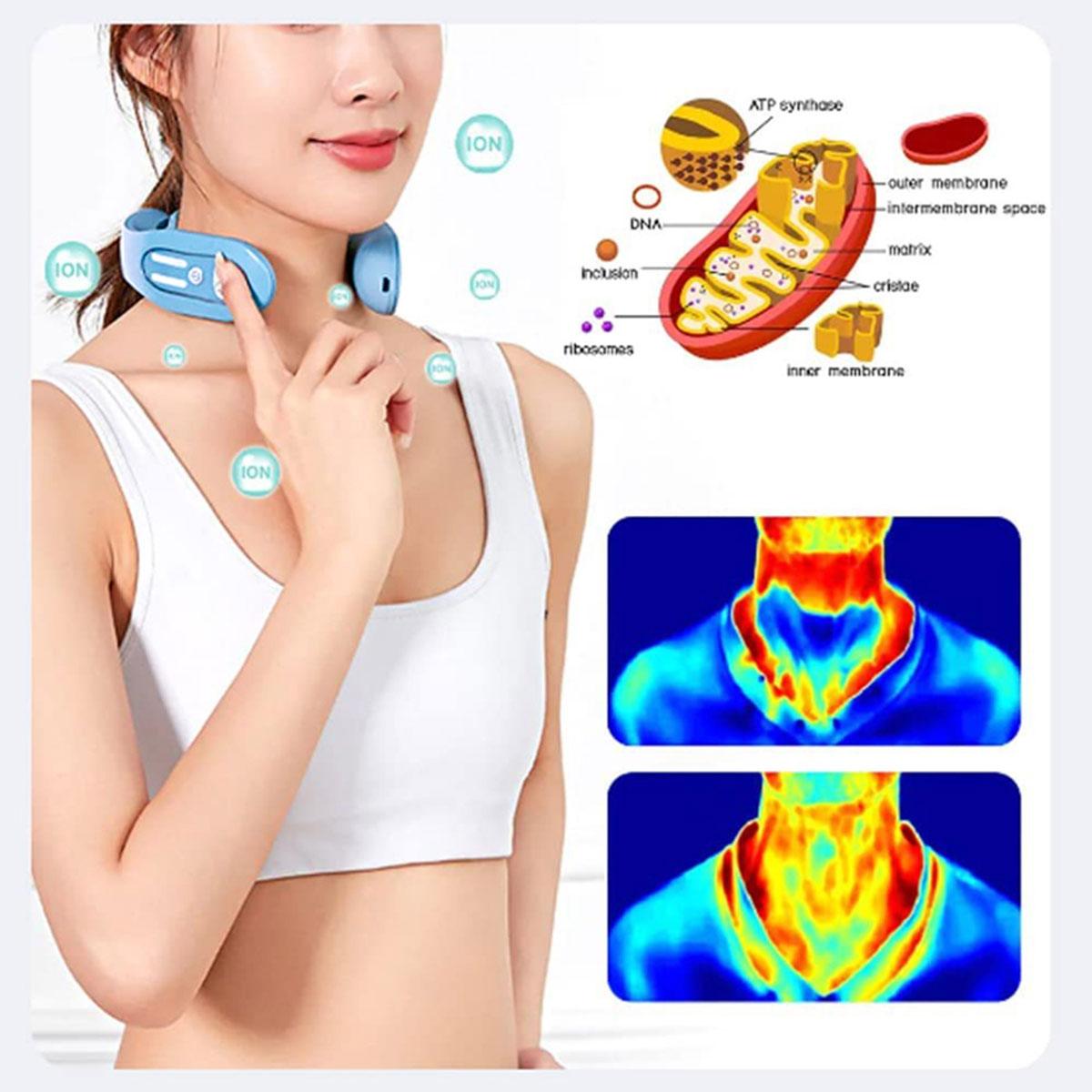Upgraded Blue Neck and Shoulder Massager with Heat