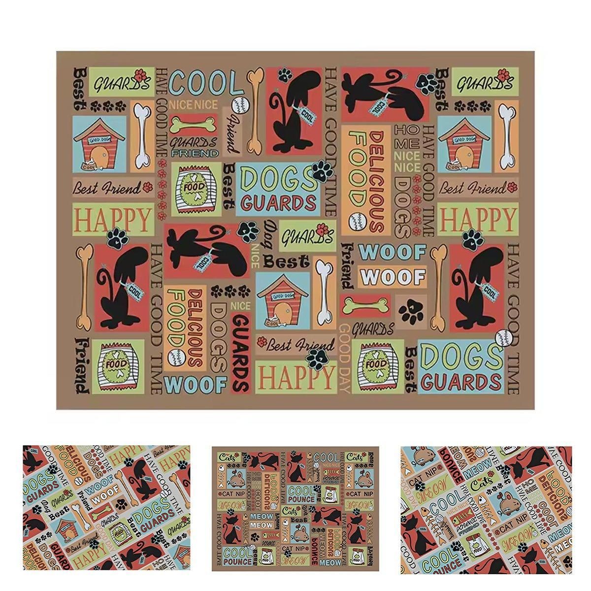 Premium Waterproof Pet Feeding Mat Anti-Slip - Dog Brown 45 x 60cm