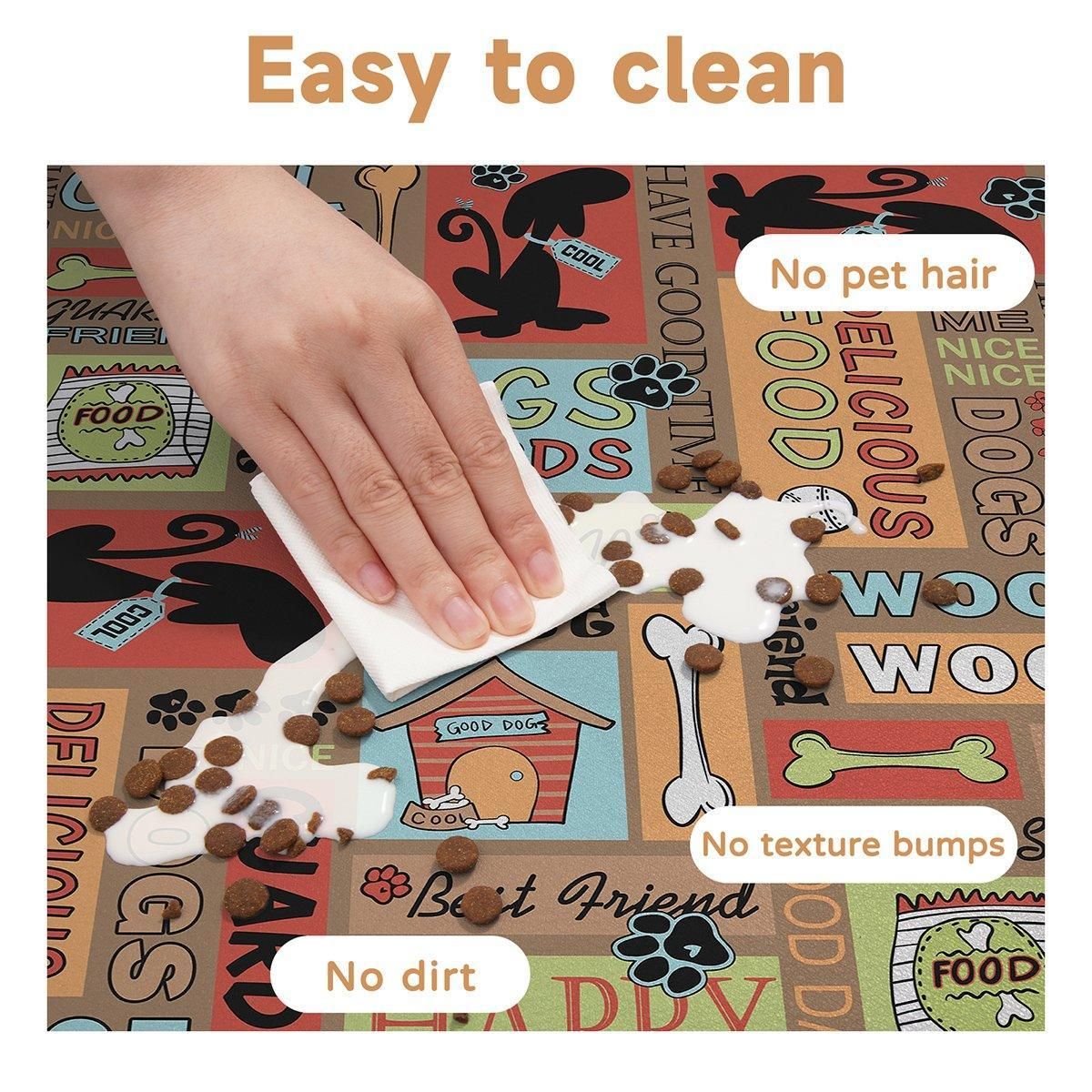 Premium Waterproof Pet Feeding Mat Anti-Slip - Dog Brown 45 x 60cm