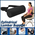 Premium Adjustable Cylindrical Lumbar Support Pillow – Black