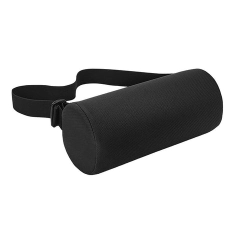 Premium Adjustable Cylindrical Lumbar Support Pillow – Black