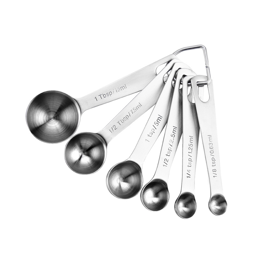 Premium 304 Stainless Steel Measuring Spoons – 6 Piece Set