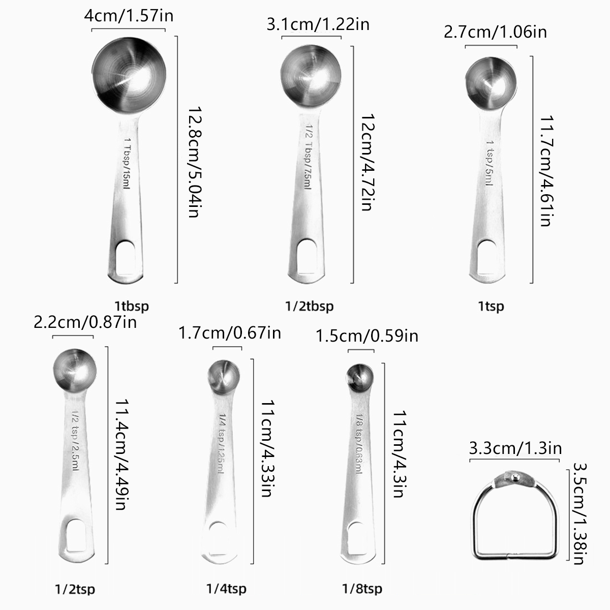 Premium 304 Stainless Steel Measuring Spoons – 6 Piece Set