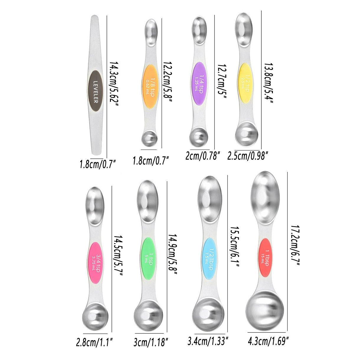 Premium Stainless Steel Dual Head Measuring Spoon Set – 8 Piece