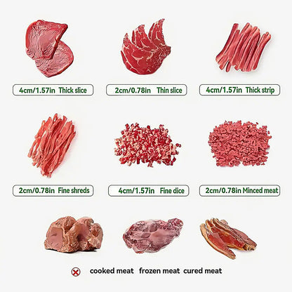 Manual Meat Slicer Cutter, 33.5cm Stainless Steel, Adjustable Thickness, Ergonomic Handle