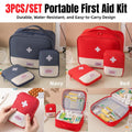 Premium Set of 3 Navy Portable Medical Storage Bags for First Aid and Travel