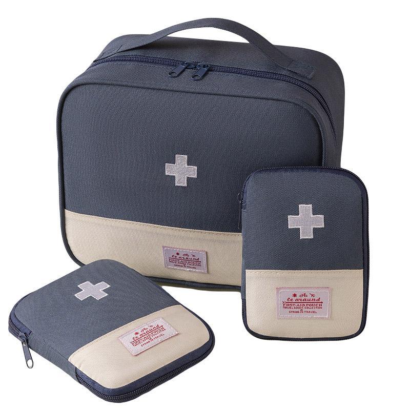 Premium Set of 3 Navy Portable Medical Storage Bags for First Aid and Travel