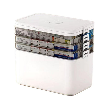 Portable 4 Layer Medicine Box by Premium - First Aid Storage Solution