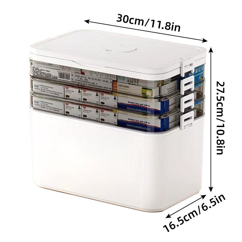 Portable 4 Layer Medicine Box by Premium - First Aid Storage Solution