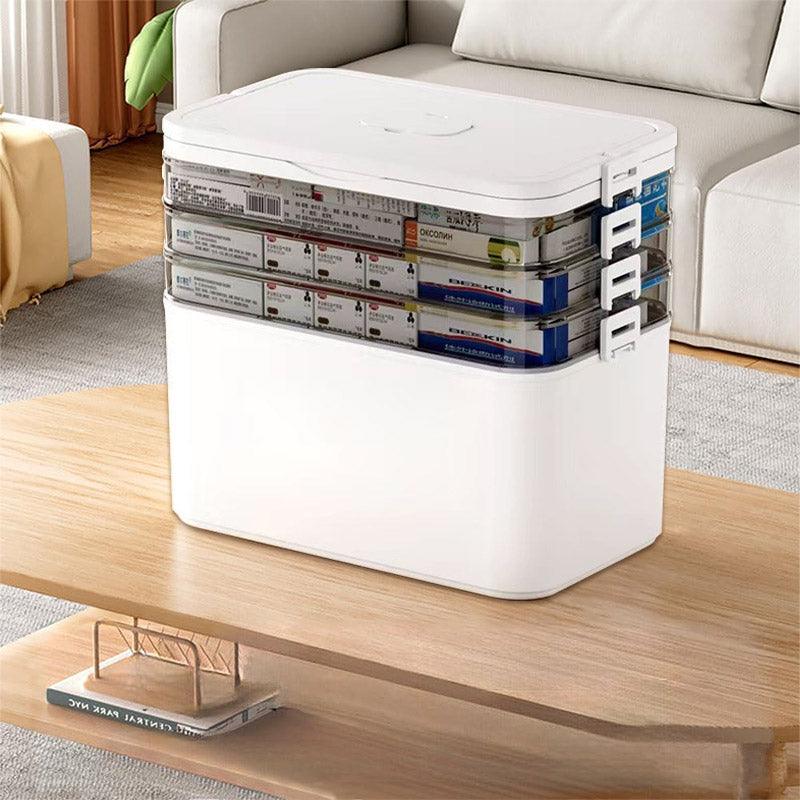 Premium 4-Layer Portable Family Medicine Box First Aid Storage Organiser
