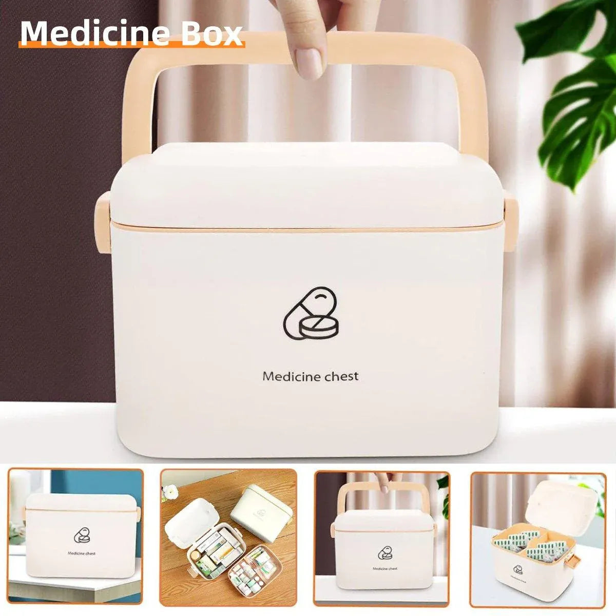 Premium Household Medicine Cabinet First Aid Storage Organiser with Carry Handle