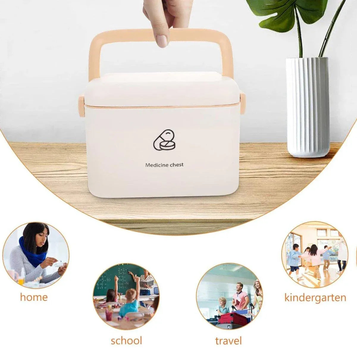 Premium Household Medicine Cabinet First Aid Storage Organiser with Carry Handle