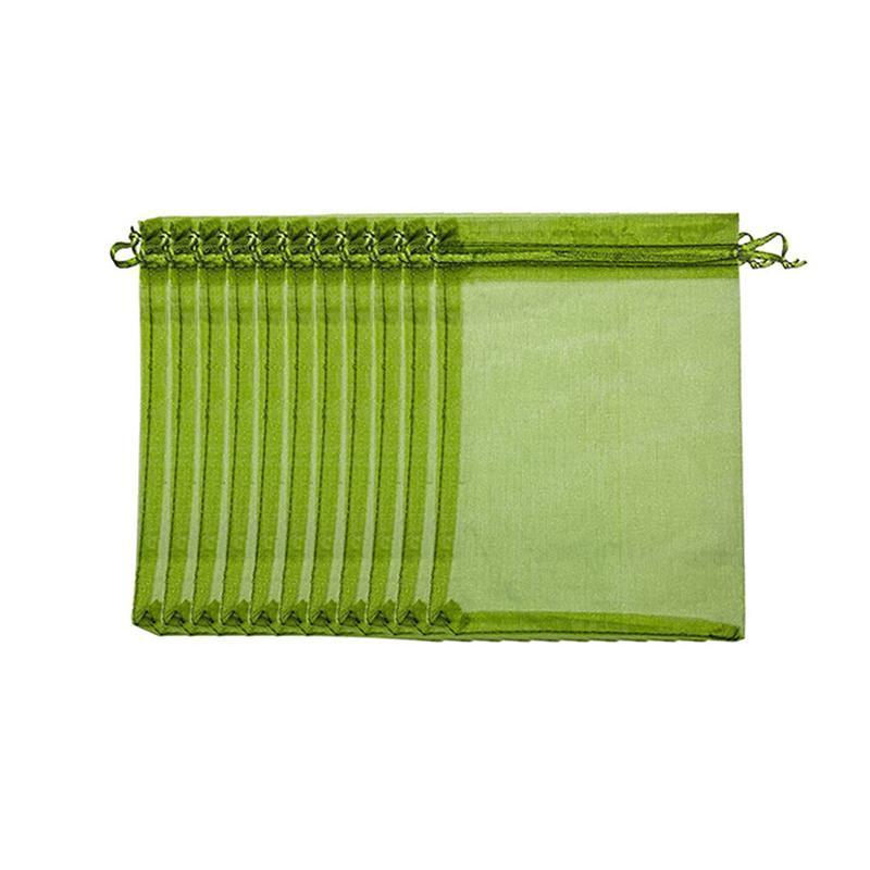 Premium Organza Fruit Protection Net Bags – Green 20 x 30cm, 50 Pack