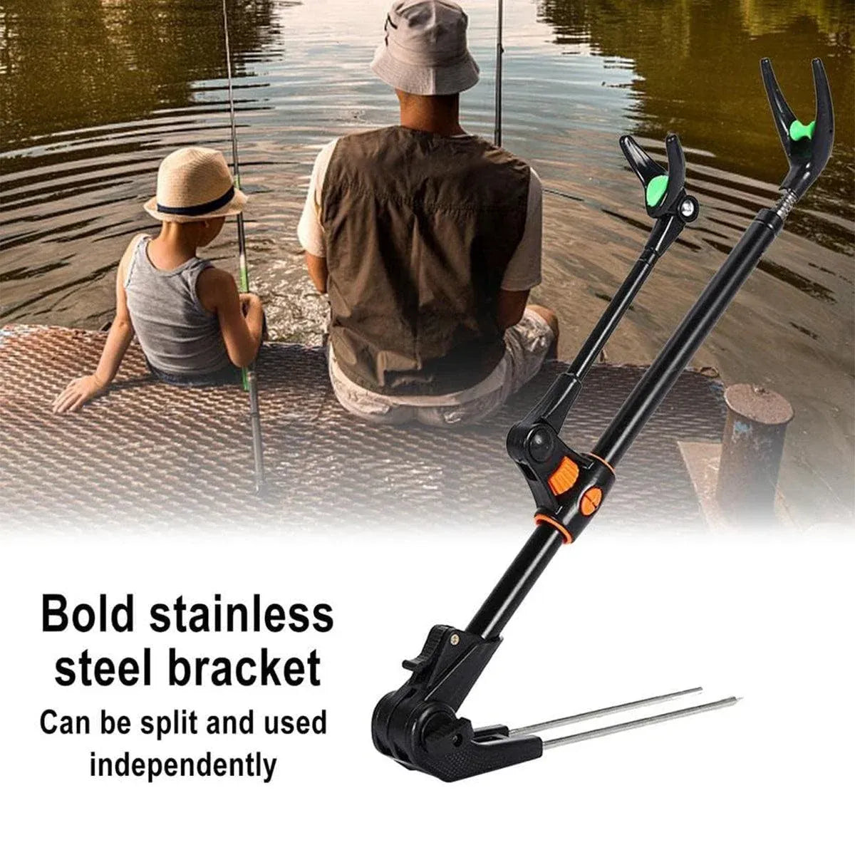Premium Telescopic Fishing Rod Holder - Black, 240cm