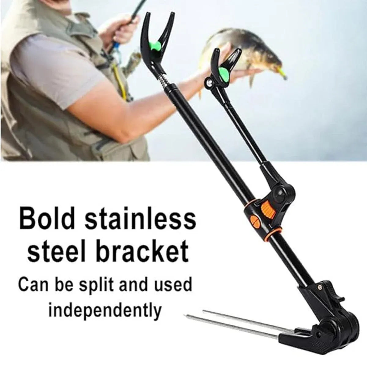 Premium Telescopic Fishing Rod Holder - Black, 240cm
