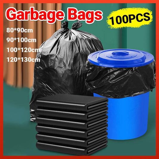 100Pcs Heavy-Duty Black Bin Bags - Durable Waste Refuse Sacks - 120*130cm
