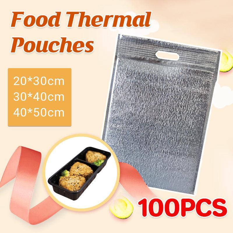 Premium Aluminium Foil Insulated Food Storage Bags - 100 Pack, 20 x 30cm