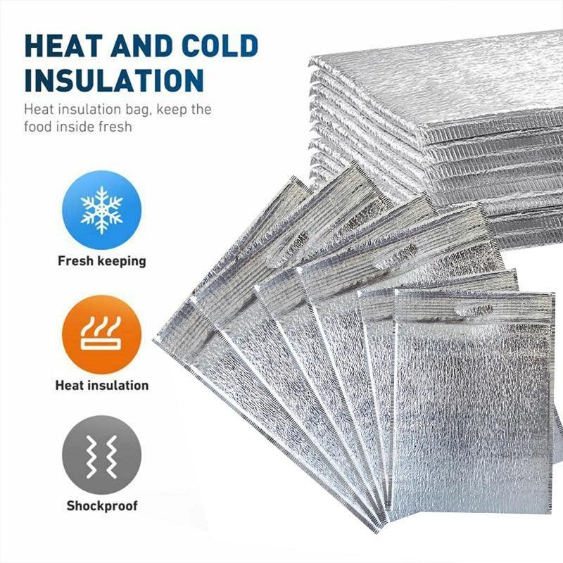 Premium Aluminium Foil Insulated Food Storage Bags - 100 Pack, 20 x 30cm