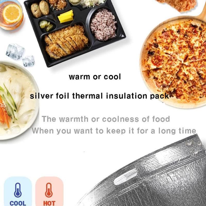 Aluminum Foil Insulated Food Storage Bags - 100PCS, 30*40CM, Thermal & Durable