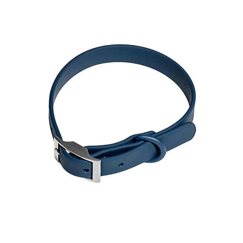 Premium Waterproof PVC Dog Collar Adjustable - Dark Blue L