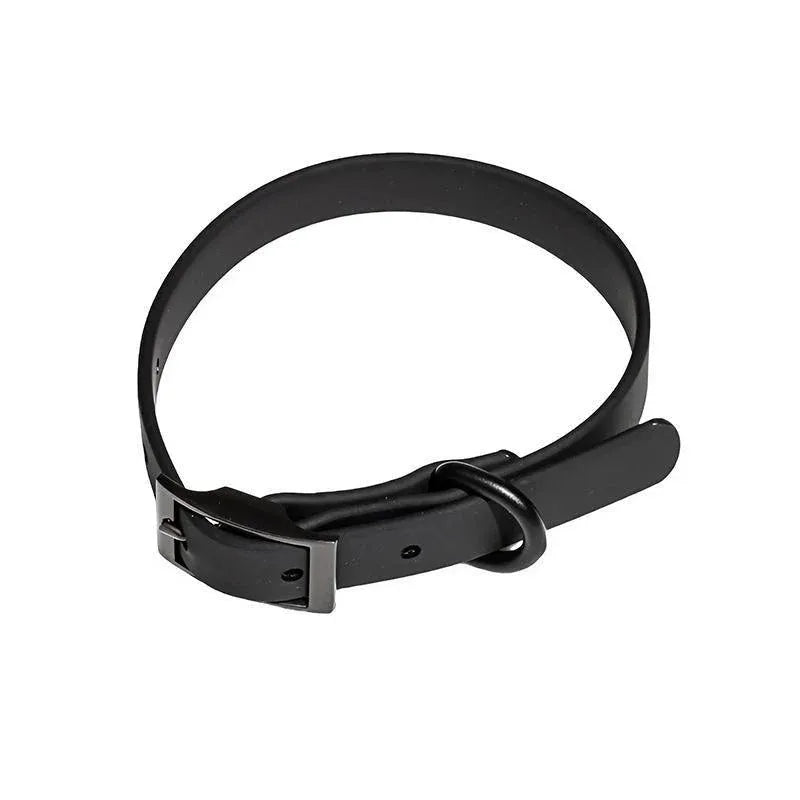 Premium Waterproof PVC Dog Collar Adjustable - Black L