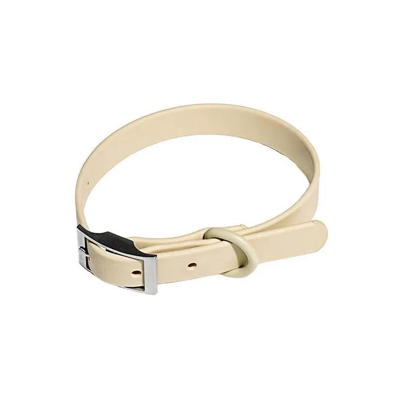 Premium Waterproof PVC Dog Collar Adjustable - Apricot M