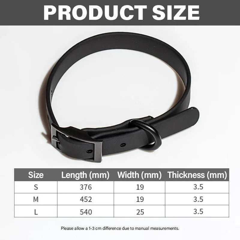 Premium Waterproof PVC Dog Collar Adjustable - Apricot M