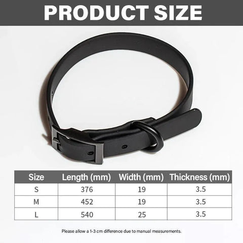 Premium Waterproof PVC Dog Collar Adjustable - Apricot M