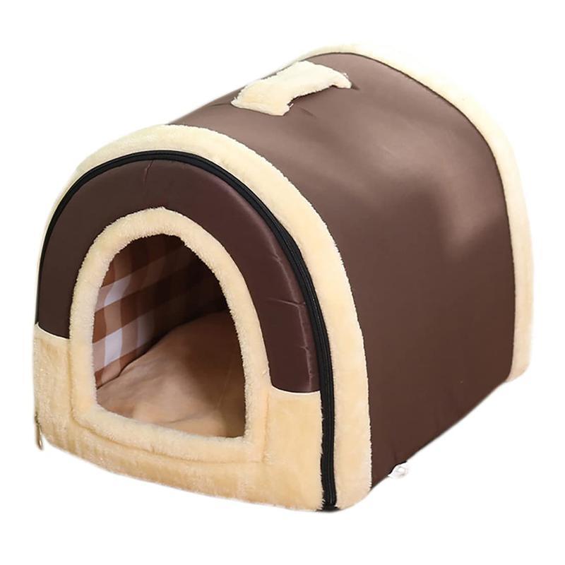 Pet House Kennel Soft Igloo Bed L Size - Warm Cushion, Portable, Easy to Clean