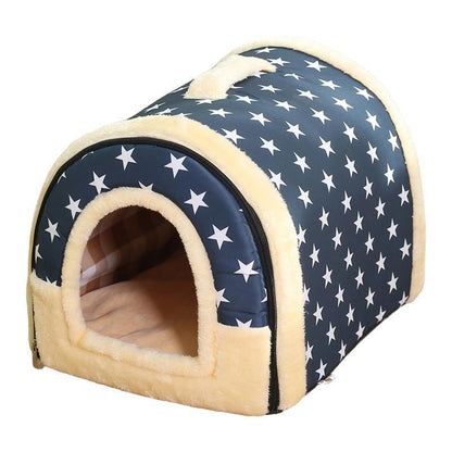 XL Soft Igloo Pet House Kennel - Warm Cushion for Cats & Dogs - Brick Design
