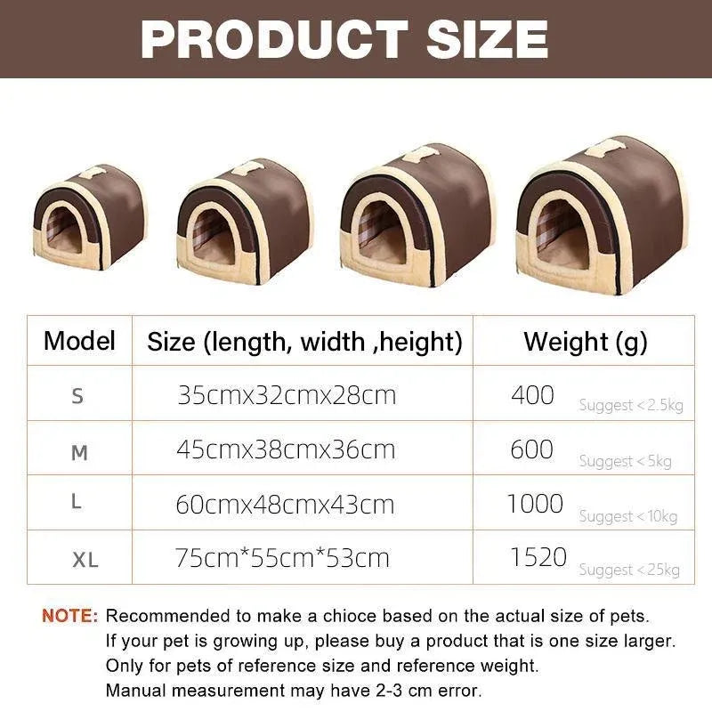 Pet House Soft Igloo Bed for Cats & Puppies - S Size, Brown Dots, Portable & Warm