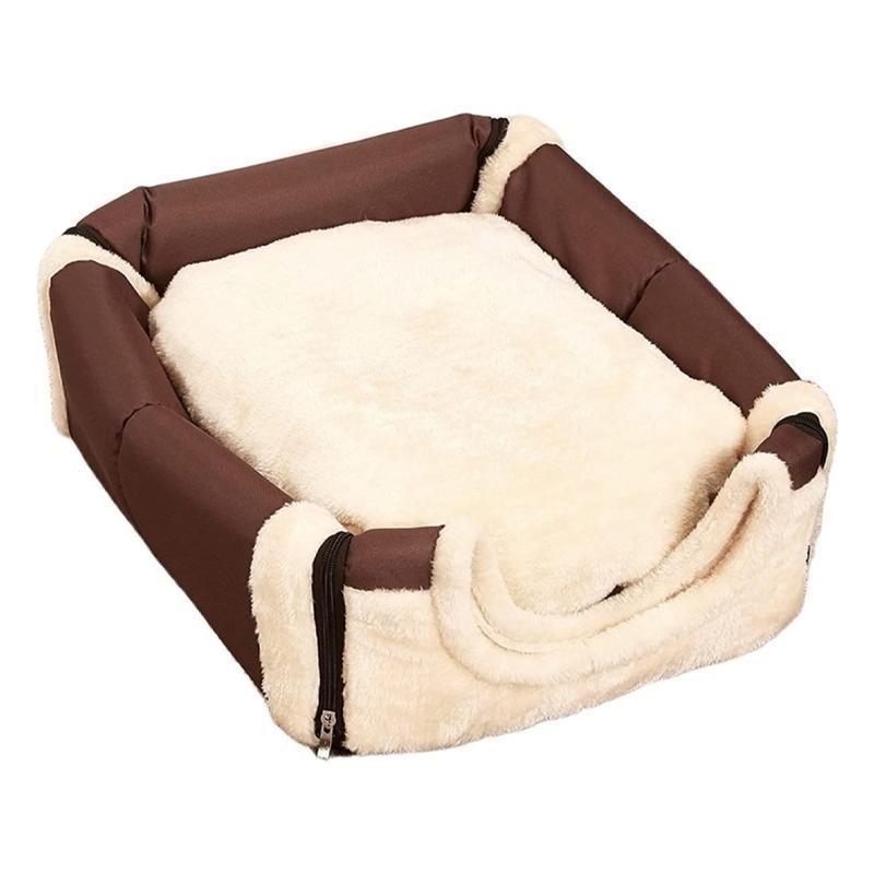 L Size Brown Dots Pet House Kennel Soft Igloo Bed for Cats & Puppies - Warm Cushion