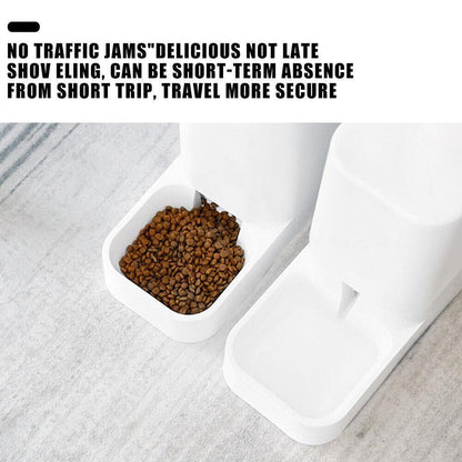 Automatic Pet Dog Cat Food Water Dispenser Feeder, 16.5x28.2x29.5cm, Easy Clean