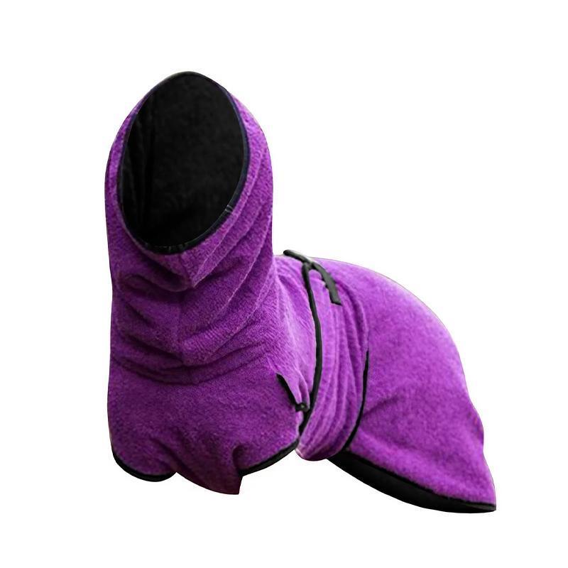 Premium Dog Hooded Jacket Soft Microfiber Coat - Purple S