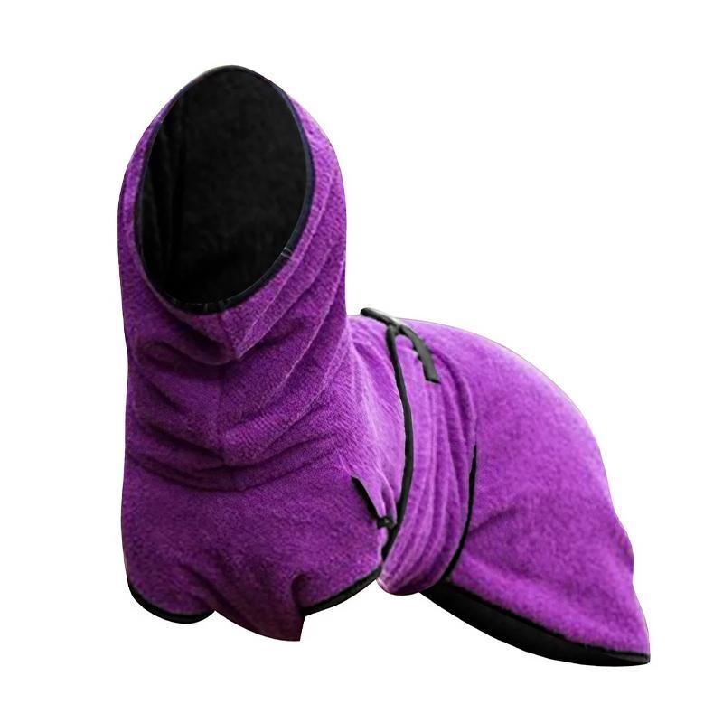 Premium Dog Hooded Jacket Soft Microfiber Coat - Purple 4XL