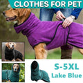 Premium Lake Blue Microfiber Dog Jacket - L
