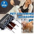 Premium 7 Piece Stainless Steel Pet Grooming Scissors Set with Case