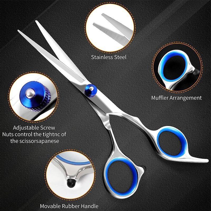Premium 7 Piece Stainless Steel Pet Grooming Scissors Set with Case