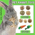 Premium Rabbit Straw Rattan Chewing Ball Pet Toys - 5pcs