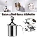 Premium 400ml Stainless Steel Manual Milk Frother with Double Mesh