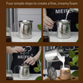 Premium 400ml Stainless Steel Manual Milk Frother with Double Mesh