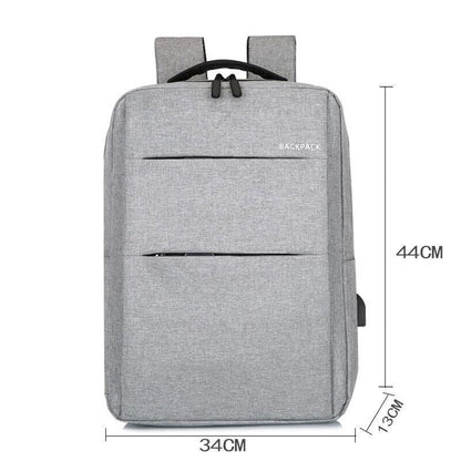 Waterproof Laptop Backpack Bag for Men Women School Travel Business Use - Grey 2 Zipper