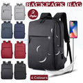 Waterproof Laptop Backpack Bag for Men Women School Travel Business Use - Grey 1 Zipper - SuperSaverAU - view 1