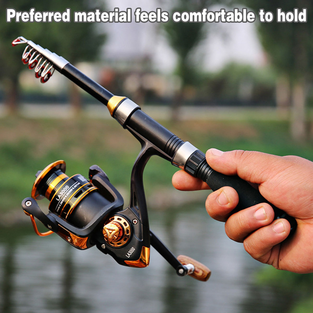 Portable Mini Fishing Rod Fishing Gear Compact Travel Rods for Outdoor Sports - 235cm - SuperSaverAU - view 5