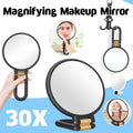 30X Magnifying Handheld Makeup Mirror - Compact Travel Tool, 12.5cm Black - SuperSaverAU - view 1