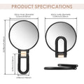 30X Magnifying Handheld Makeup Mirror - Compact Travel Tool, 12.5cm Black - SuperSaverAU - view 3