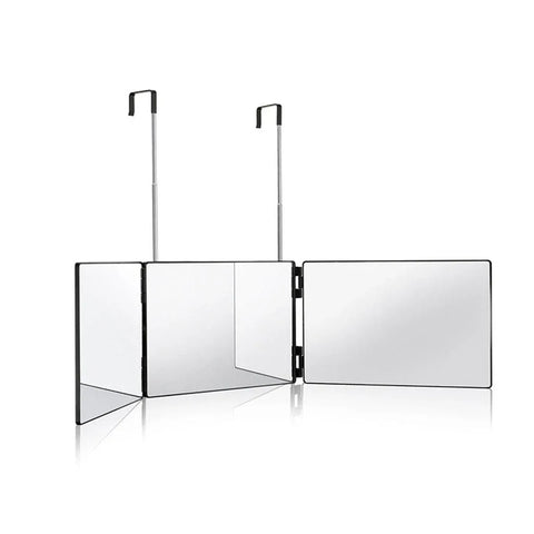 Premium 3-Way Hanging Hair Cutting Mirror Foldable No-Drill Grooming Mirror