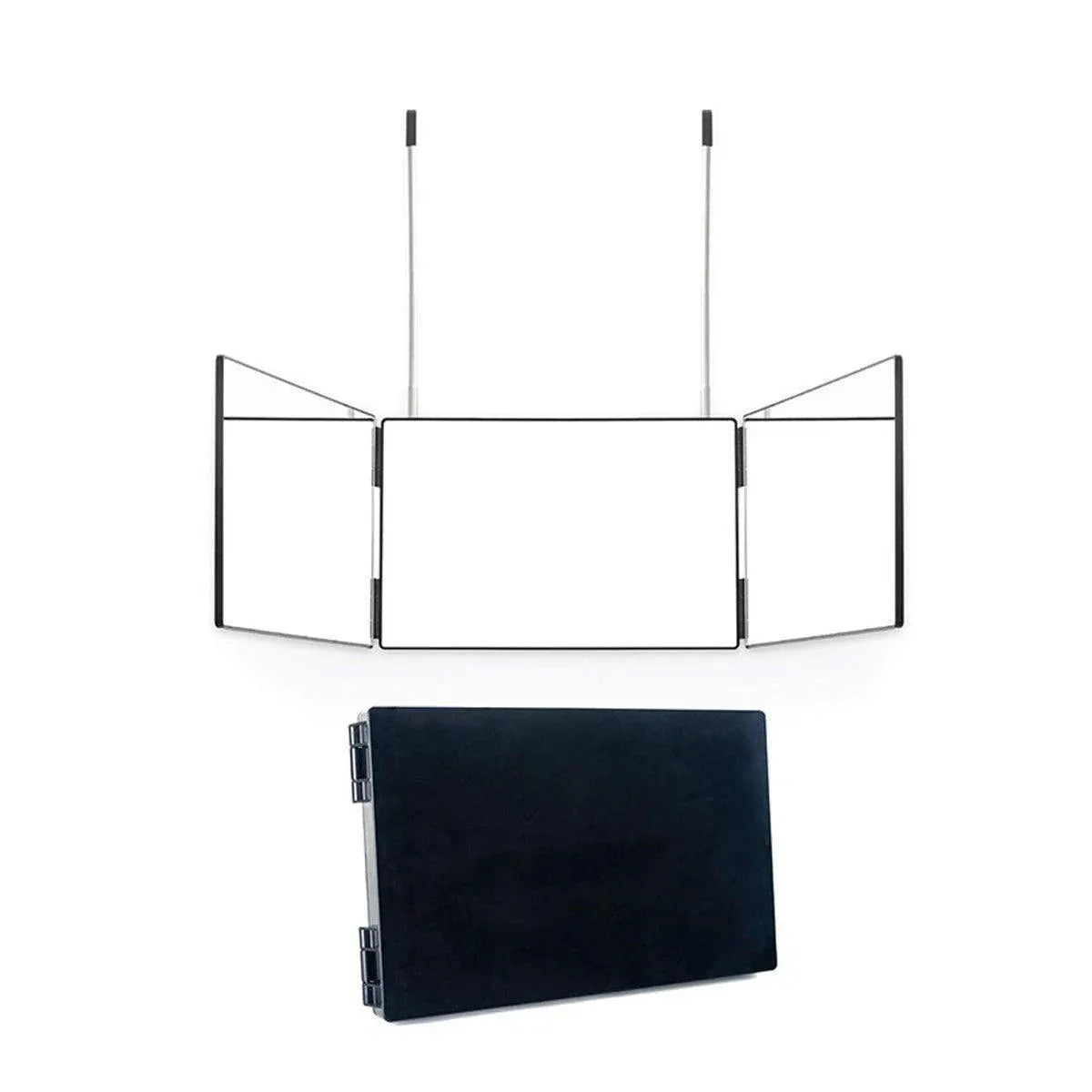 Premium 3-Way Hanging Hair Cutting Mirror Foldable No-Drill Grooming Mirror